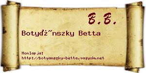 Botyánszky Betta névjegykártya